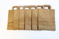 craft paper bag. paper bags with handles for shopping Royalty Free Stock Photo