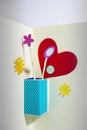 Artistic flowers paper anniversary card craft