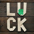 Craft paper origami LUCK lettering Royalty Free Stock Photo