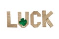 Craft paper origami LUCK lettering Royalty Free Stock Photo