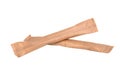 Craft paper two sugar sticks isolated on the white background Royalty Free Stock Photo