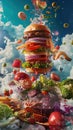 Craft a photorealistic representation of a utopian culinary fusion through a unique perspective