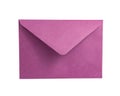 Craft pink paper envelope for mail isolated on the white background Royalty Free Stock Photo