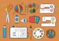 Is illustrative, emphasizing the diversity of tools for sewing, Royalty Free Stock Photo