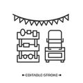 Craft stand icon. Local farm market or festival souvenirs sale simple vector illustration