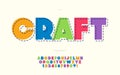 Craft vector font bold colorful style