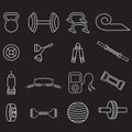 craft vector icons set of fitness theme