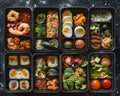 lunchboxes that serve as portals to extraordinary galactic flavors Each lunchbox Royalty Free Stock Photo