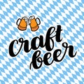 Craftbeer. Traditional German Oktoberfest bier festival. Vector hand-drawn brush lettering illustration on bayern Royalty Free Stock Photo