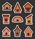 Crafted birdhouse with feeder. Sticker Bookmark