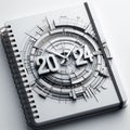 Project Illustration AI Silver Notebook New Year D13083