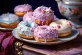 crafted doughnuts from clay embellished with pastel paint