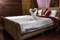 Crafted Towel and Rattan Bed