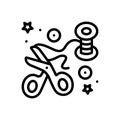 Black line icon for Crafted, art and scissors Royalty Free Stock Photo
