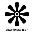 Craftiness icon vector isolated on white background, logo concept of Craftiness sign on transparent background, black filled Royalty Free Stock Photo