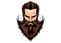 Crafting Beard Identity: Unique Vector Logos Royalty Free Stock Photo