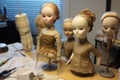 crafting progress: various stages of doll creation