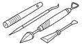 Crafting tools, fine art brushes and sculpting instruments, for artistic projects, vector design Generative AI Royalty Free Stock Photo