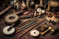 crafting tools used for tambourine making