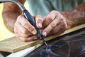Craftman at work detail Royalty Free Stock Photo
