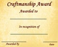 Craftmanship award Royalty Free Stock Photo