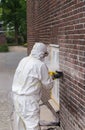 Craftsman flexing on the wall industy Royalty Free Stock Photo