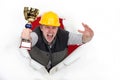 Craftsman holds trophy Royalty Free Stock Photo