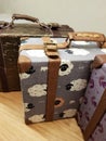 Craftsman makes miniature doll suitcases Royalty Free Stock Photo