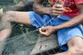 Craftsman Making Fish Nets in Probolinggo, Indonesia