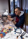 Craftsman making Murano glass in Venice