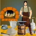 Craftsman tinsmith illustration. metal maker illustration