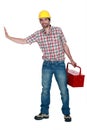 Craftsman with a tool box Royalty Free Stock Photo