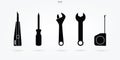 Craftsman tool icon set. Technician tool sign and symbol. Vector.