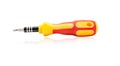 Craftsman tool / yellow and red screwdriver isolated on a white background, with clipping path Royalty Free Stock Photo