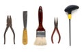 Craftsman tools isolated on white background Royalty Free Stock Photo
