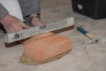 Craftsman walls - closeup bricklayer