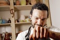 Craftsman working with clay Royalty Free Stock Photo