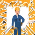 Craftsman working and construction tools. Icon design. no2 Royalty Free Stock Photo