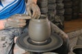 Craftsman working the clay Royalty Free Stock Photo