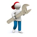 Craftsman with wrench Royalty Free Stock Photo