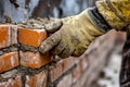 Craftsmanship displayed through precise bricklaying and sturdy construction Royalty Free Stock Photo