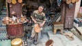 Craftsmen in the Medina o Fez city working traditional handycrafts, Morocco