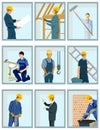 Craftsmen working on building site Royalty Free Stock Photo