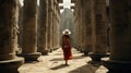 Craftswoman In Exotic Ancient Columns: A Stunning Journey Through Time