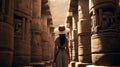 Craftswoman In White Hat: Exploring An Egyptian Temple