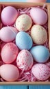 Crafty Easter gift idea Pastel colored eggs arranged in box