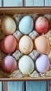 Crafty Easter gift idea Pastel colored eggs arranged in box