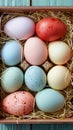 Crafty Easter gift idea Pastel colored eggs arranged in box