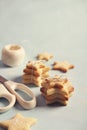 Crafty home made star shaped festive cookies