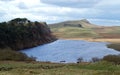 Crag Lough and Hadrians Wall Royalty Free Stock Photo